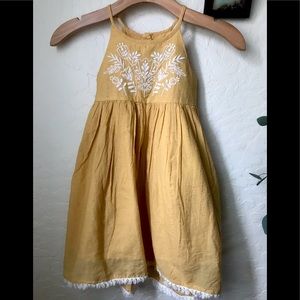 Beautiful Yellow Ochre Girls Dress
